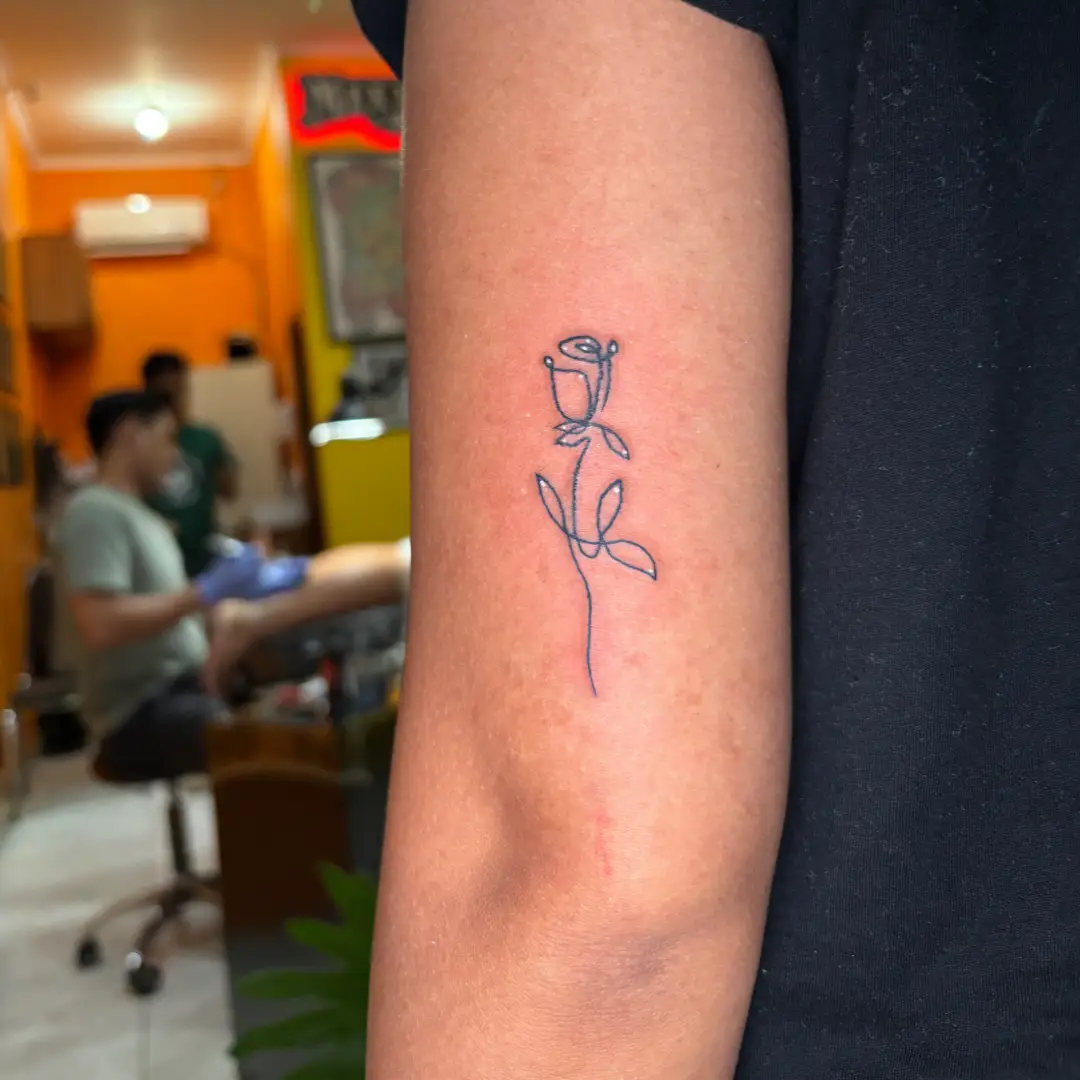 Fine Line tattoo created at Mex Tattoos Bali